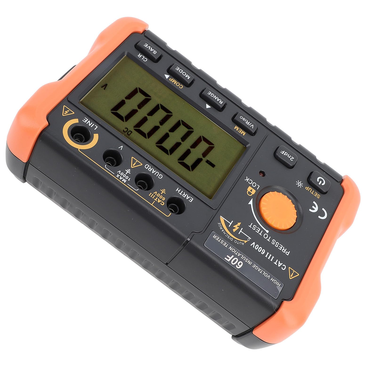 Hyuduo Tester Izolacji Megaomomierz, Miernik Rezystancji Izolacji od 50 V do 2500 V z PI DAR COMP, Prąd Zwarciowy 1,3 MA, dla Elektryków Testowanie Sprzętu Kablowego Silnika