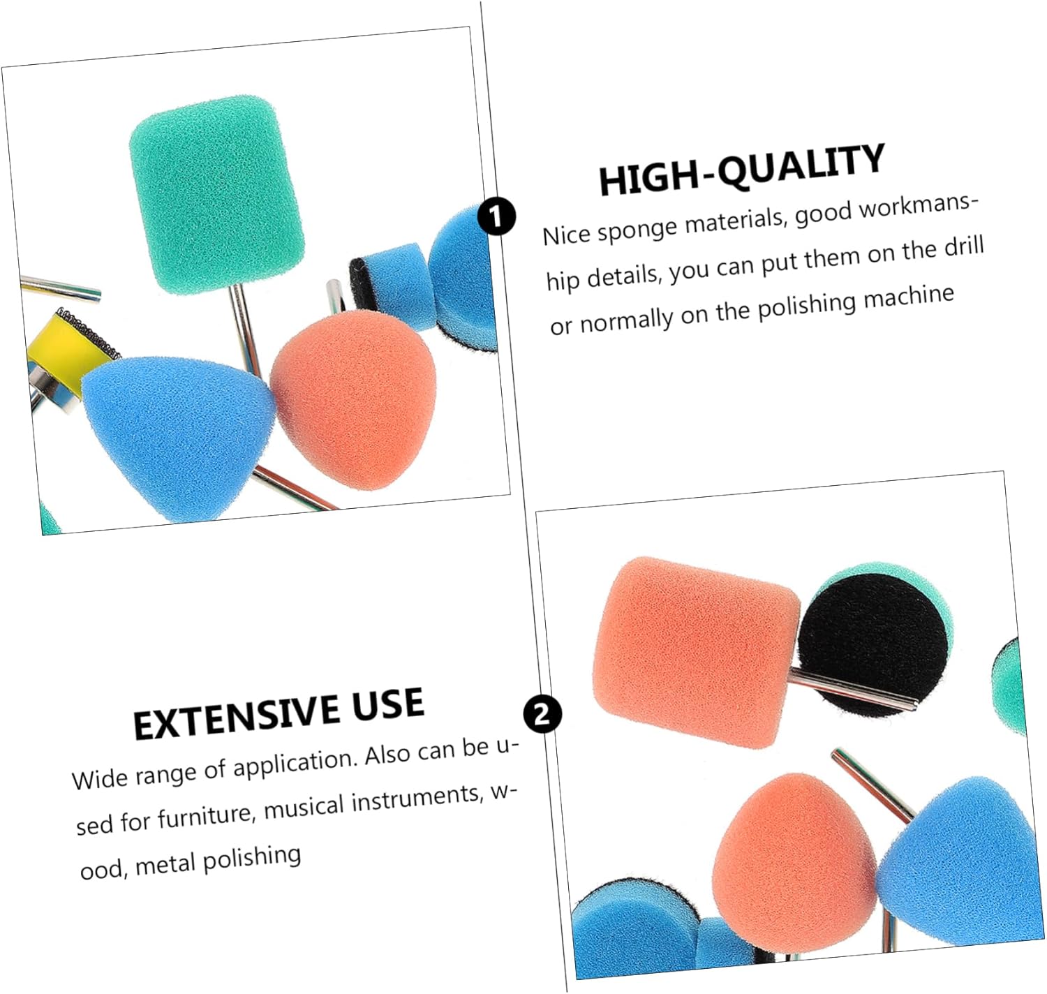 PRETYZOOM 5sets Professional Car Buffing Pads Set Detailing Sponge Wheel Polisher Car Brush Kit for Polishing Pads 16pcs*5