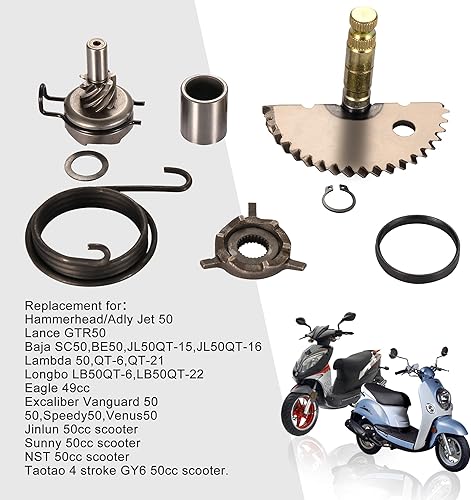 Miniatura 5 de GOOFIT Idel Gear para reparación del engranaje de arranque para motonetas GY6 de 50 cc 60 cc y 80 cc