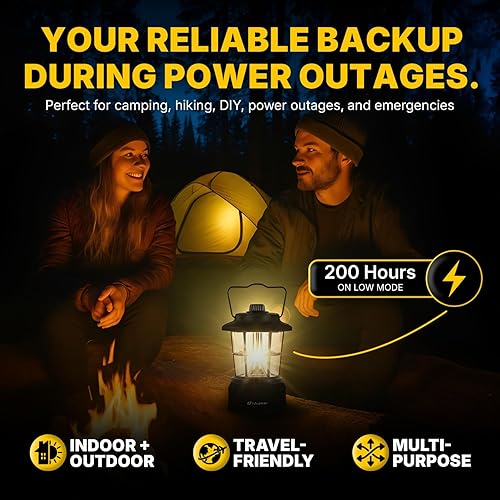 Miniatura 6 de LUXPRO Linterna LED retro, linterna de emergencia alimentada por batería, resistente al agua, lámpara LED brillante para uso en interiores y