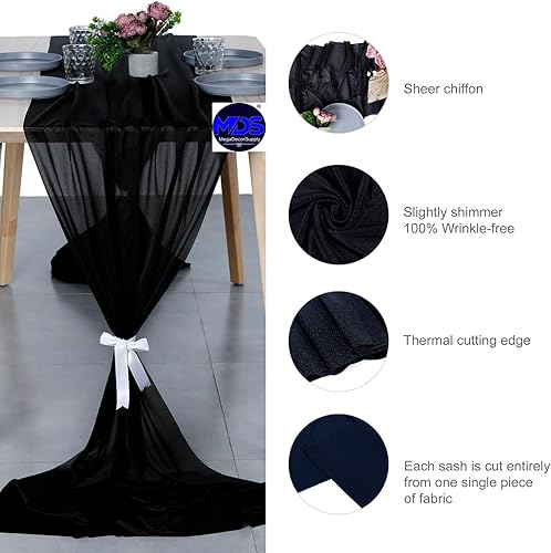 Miniatura 6 de MDS - Paquete de 1 camino de mesa de gasa de 29 x 170 pulgadas, para decoración de bodas, fiestas de cumpleaños, compromisos, despedida de soltera