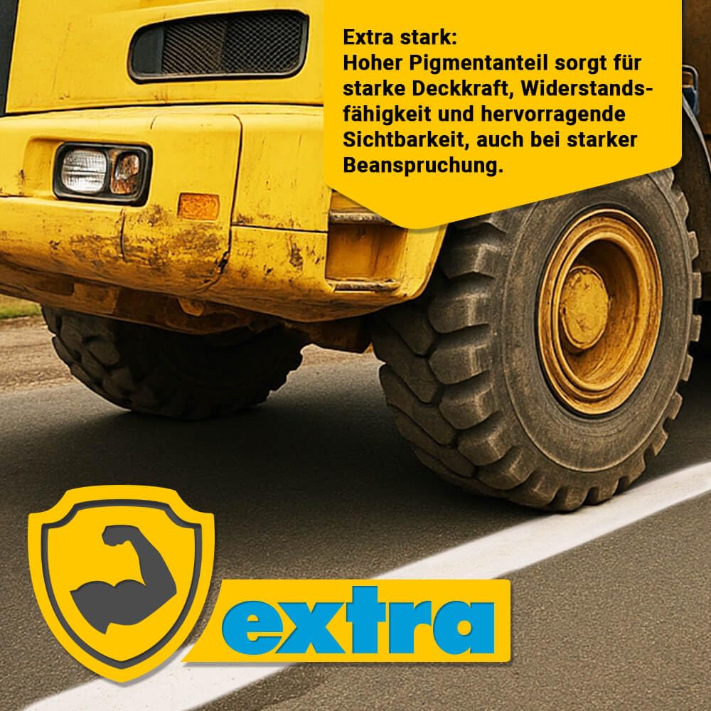12 Dosen Markierungsfarbe TRAFFIC Extra für extreme Belastung, Farbe: gelb, Art.-Nr. AM81ZN232 | Bodenmarkierungsfarbe | Straßenmarkierungsfarbe | Markierungsspray