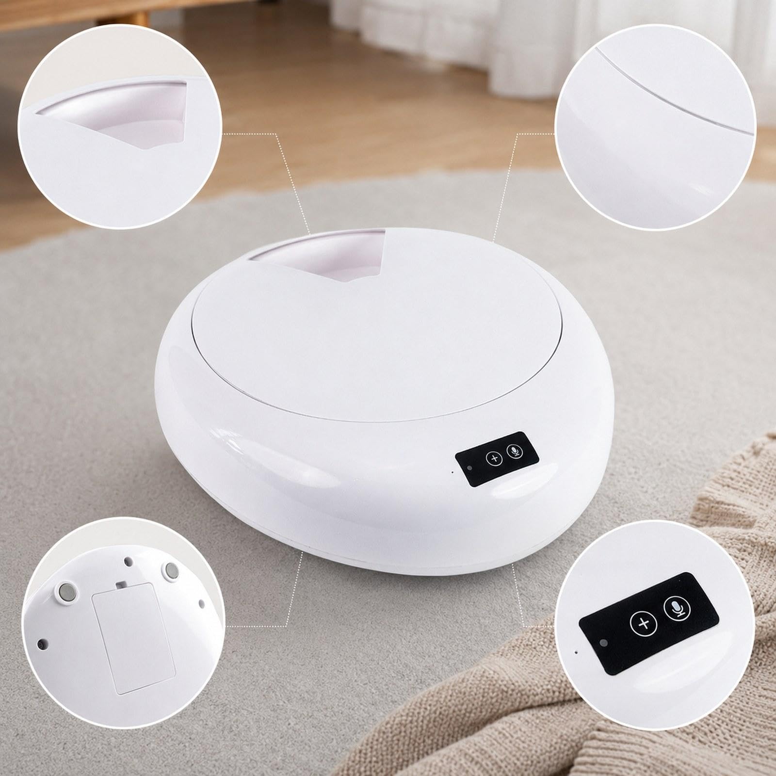 Milageto Comedero automático para Perros, comederos para Mascotas, dispensador Comida húmeda para Gatos con Temporizador 6 Comidas, comedero Comida, Blanco