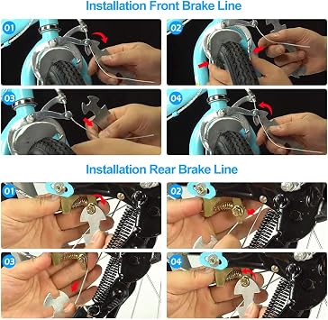 MTB Bike & Bicycle Front Rear Brake Cable Kit with Housing | Easy to Replace & Wear-Resistant Brake Lines, Fits Mountain, Vintage & 20 Kids Bikes, Black