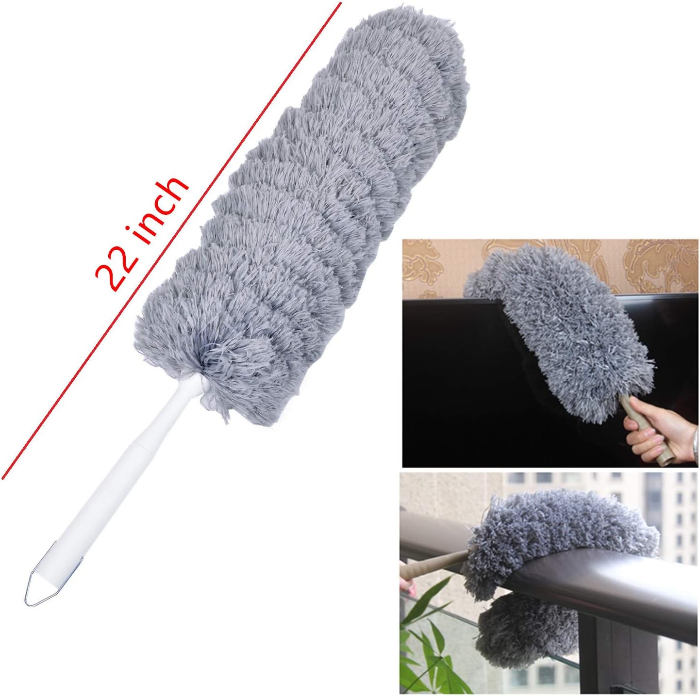 Microfiber Duster for Cleaning 2020 Updated Version Bendable Washable Feather Dusters for Keyboard,Blinds,Cobwebs,Furniture 22 inches