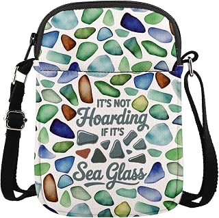 MAOFAED Sea Glass Hunter Gift, It's Not Horading If It's Sea Glass Crossbody Bag, Beachcombing Gift, Coastal Girl Gifts(seaGlass)