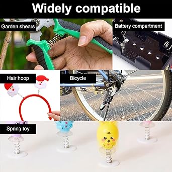 200 Pcs Compression & Tension Springs Assortment Kit, Steel Metal Extension Springs Set, 20 Sizes for Mechanical Use