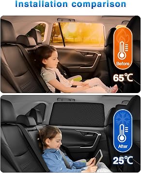 Powerty Side Window Shades for 2019-2025 Toyota RAV4 Accessories, Upgrade Double-Layer Side Rear Window Covers 6 Pack Light Block Car Privacy Cutains Shades for Baby, Camping, Napping, Sleeping