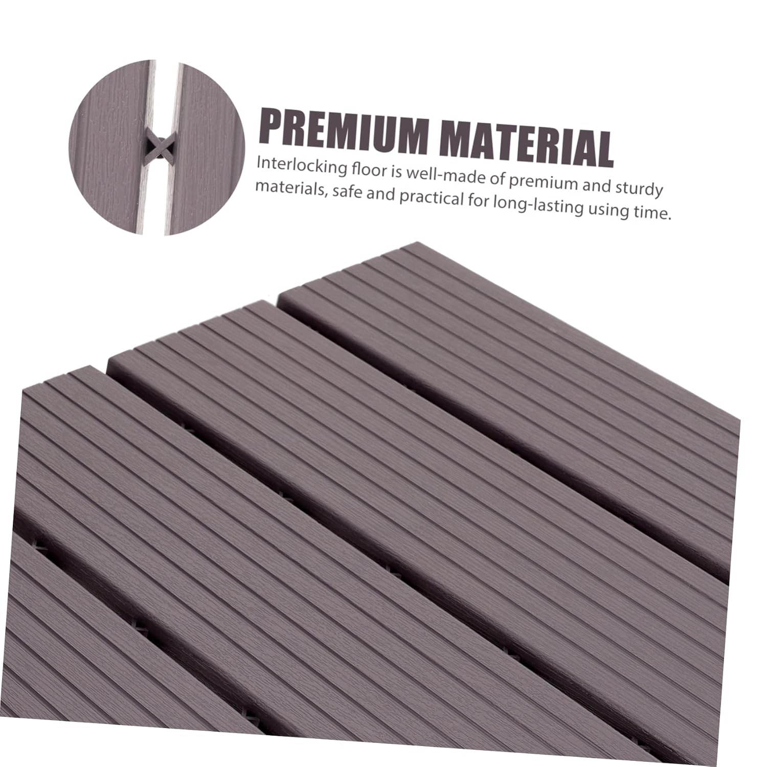 Tofficu 4Pcs Interlocking Patio Decking Tiles Lightweight Outdoor Floor Tiles for Balcony and Garden Easy to Install Durable Weather Resistant Decor
