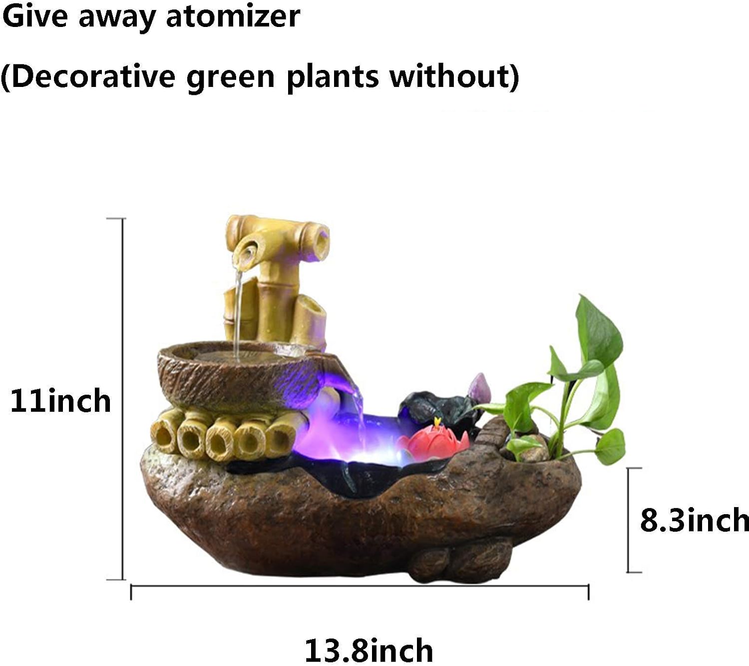 Ornamental Water Fountain,Waterfall Tabletop Water Fountain,Indoor Water Feature Fountain for Home Office Relaxation