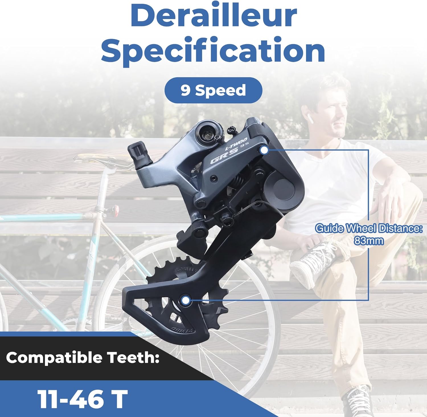 L-TWOO Road Bike Groupset 1 x 9 Speed Includes Bike Shifter Set and Rear Derailleur Bicycle Shifter Set with Shifter Lever for Road Bicycle Compatible with Shimano