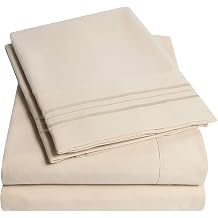 1500 Supreme Collection King Sheet Sets Beige Cream - Luxury Hotel Bed Sheets and Pillowcase Set for King Mattress - Extra Soft, Elastic Corner Straps, Deep Pocket Sheets, King Beige Cream