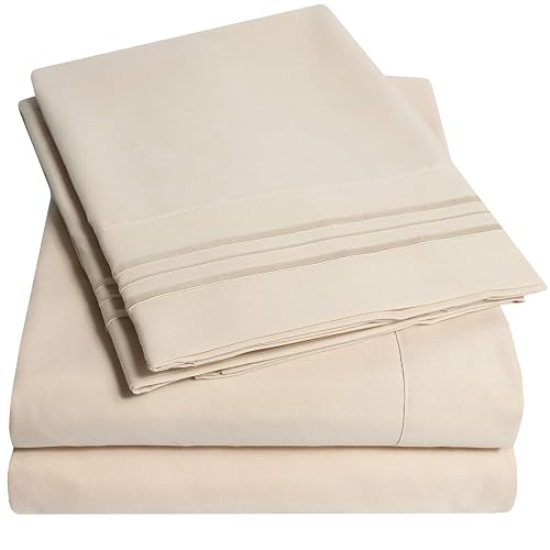 1500 Supreme Collection Queen Sheet Sets Beige Cream - Luxury