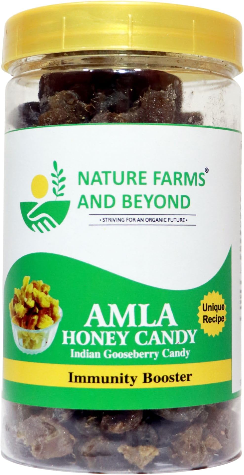 Nature Farms Honey Amla Candy Purely Honey Processed Dry Amla Candy Best For Eyes, Hairs Low-Calorie Dry Fruit Snack And 100% Natural Honey Sweetened Snack. (Pack of 500 Gm)