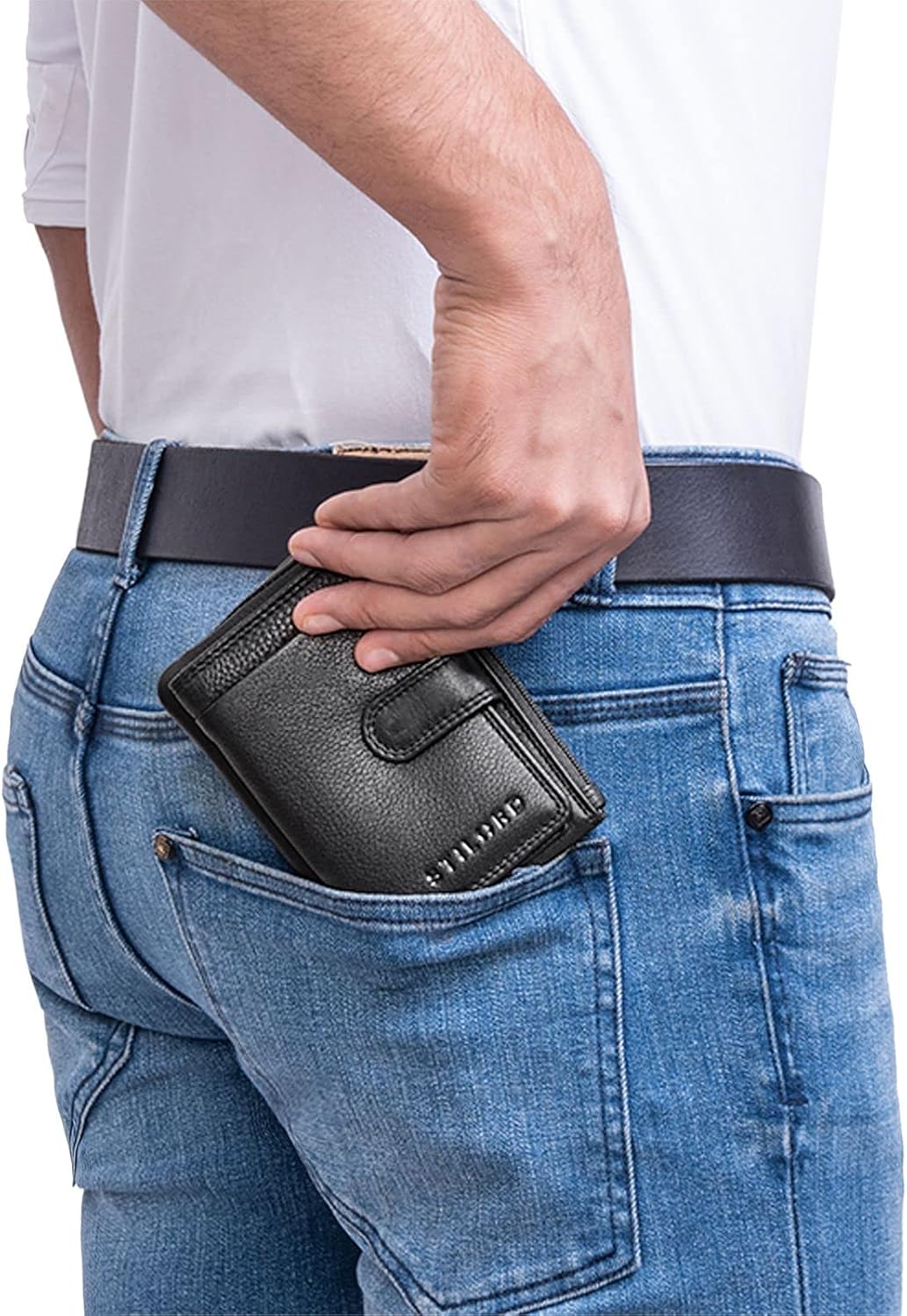 STILORD "Garrett" Leather Card Holder with Key Case Vintage Mini Wallet RFID Protection Small Leather Purse for Men and Women in Gift Box Colour:Black - Image 3
