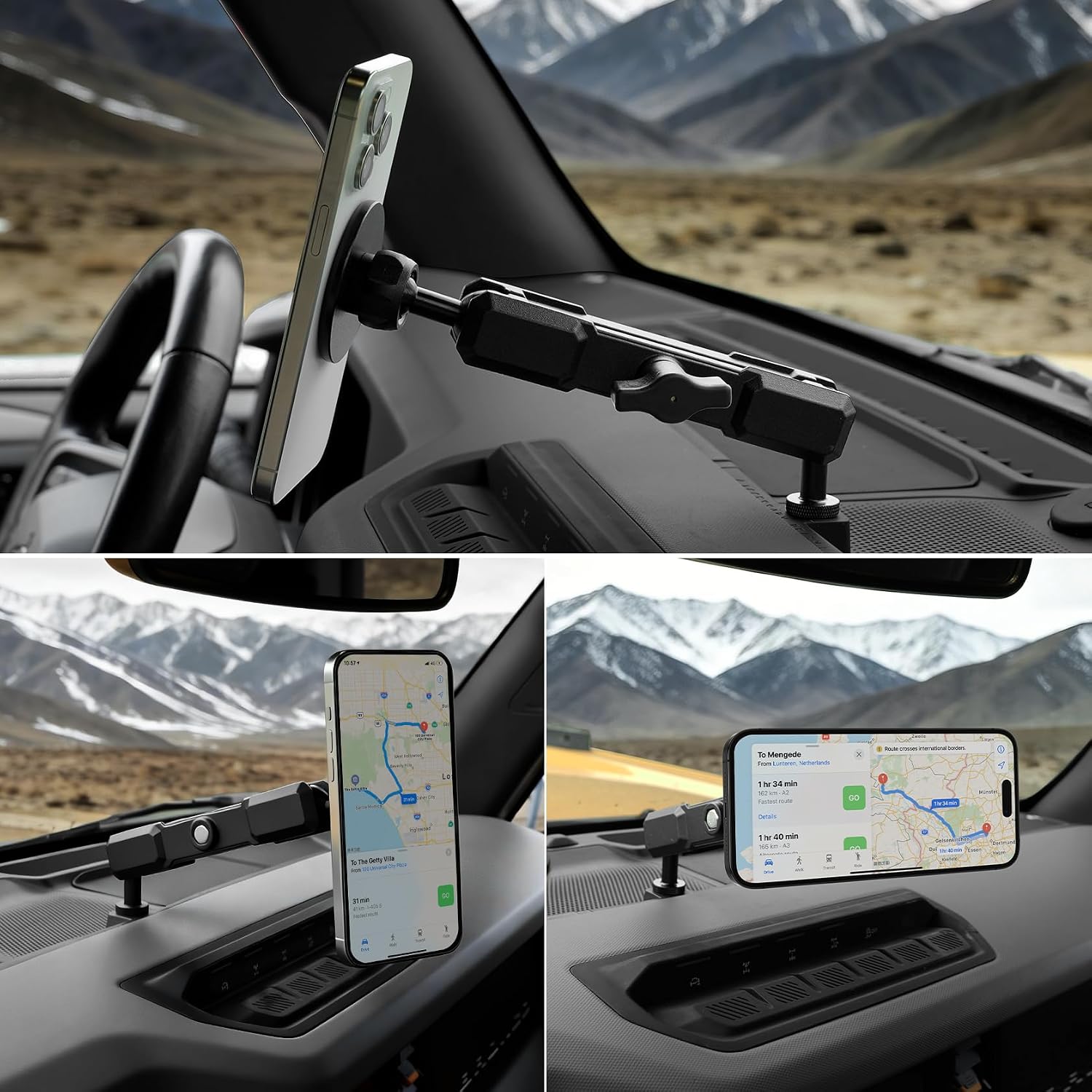 Mabett Aluminum Phone Mount Holder Compatible with Ford Bronco 2021-2026 OEM Dashboard Phone Holder with 360° Adjustable Metal Cell Phone Mount Accessories