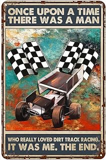 A Man Who Really Loved Dirt Track Racing Vintage Poster, Racing Car Poster, Racer Gift, Dirt Track Drag Racing Auto Racing Wall Art Metal Tin Sign Vintage Decoration Wall Antique Tin Signs 8x12 Inch