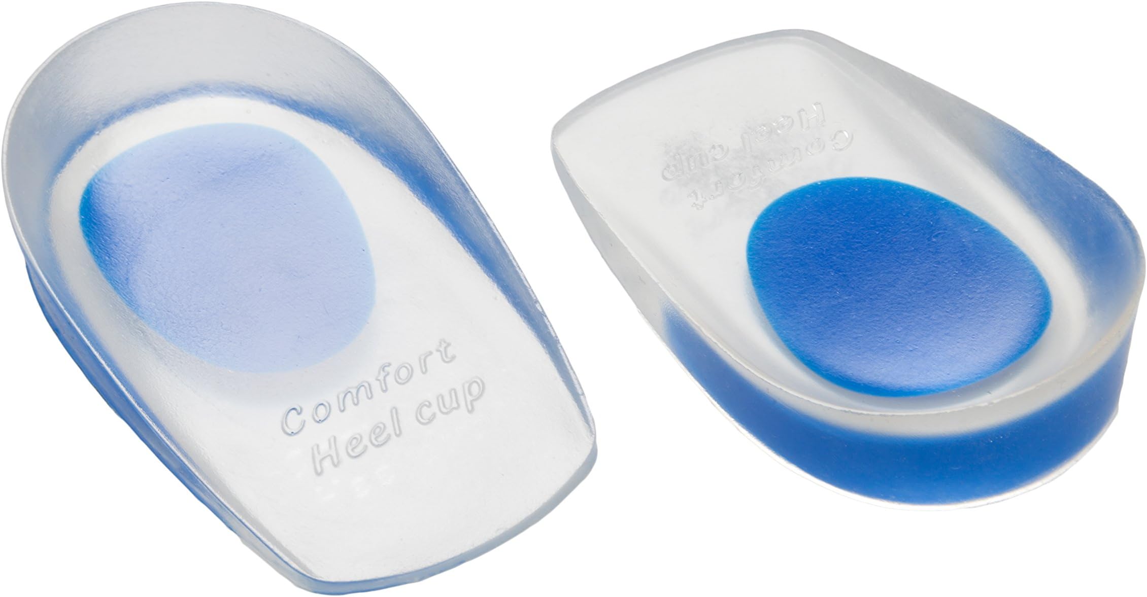 Clear Orthotic Gel Heel Cups for Treatment of Plantar Fasciitis (Blue, 7.5/12 UK)