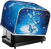 Vista 301 de Marbling Butterfly Print 2 Slice Toaster Dust Cover, Kitchen Small Appliance, Anti Dust and Fingerprint Bread Machine Cover