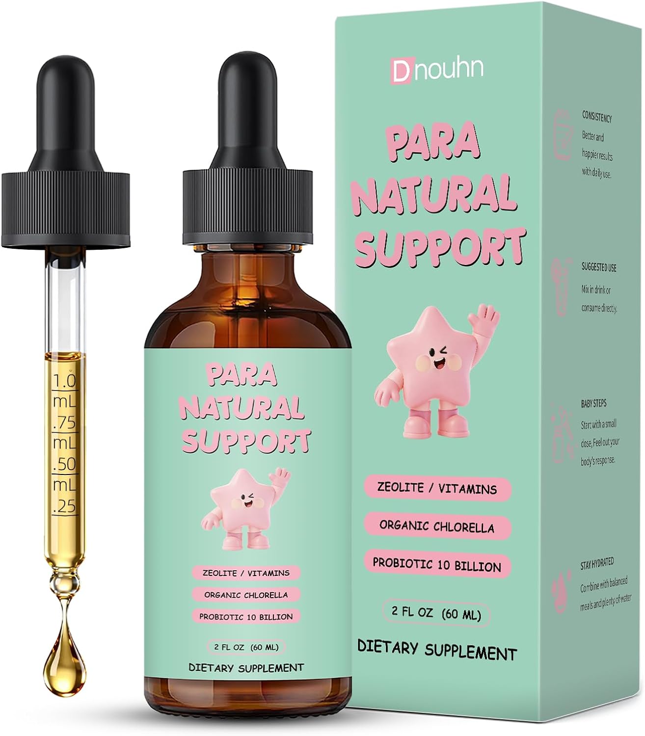 Parasite Cleanse for Humans & Kids,Parasite Cleanse Liquid Drops with Wormwood, Black Walnut, Clove, Zeolite, Organic Chlorella, Oregano & Probiotics – Alcohol-Free, 2 Fl Oz (30 Servings)