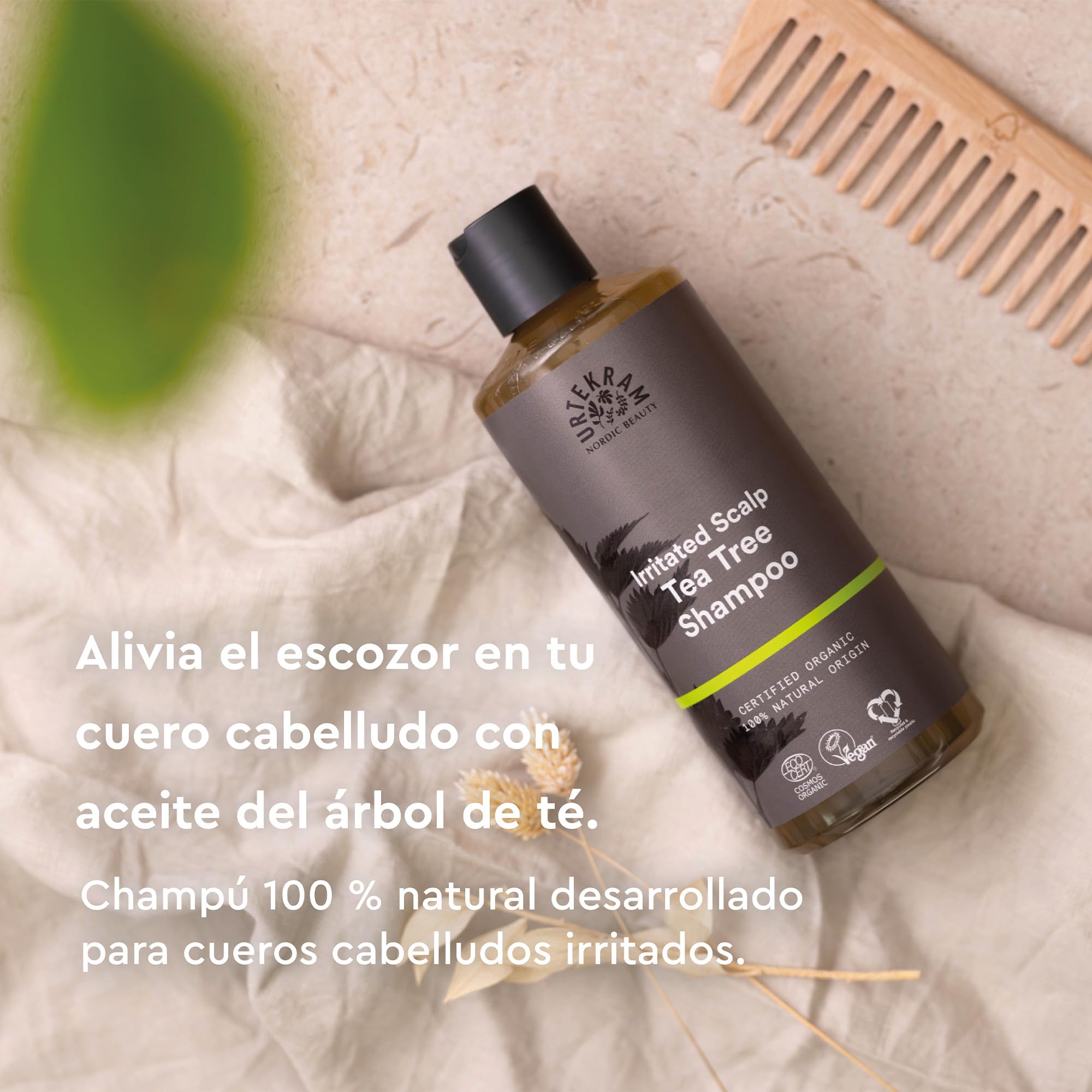 Urtekram Champú de Árbol de Té 500ml Cuidado Calmante Cuero Cabelludo Irritado