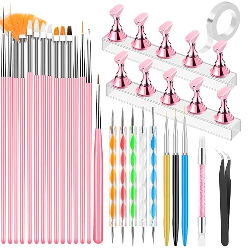 YOOVR 28-In-1 Nail Art Tools with Nail Stand Holder