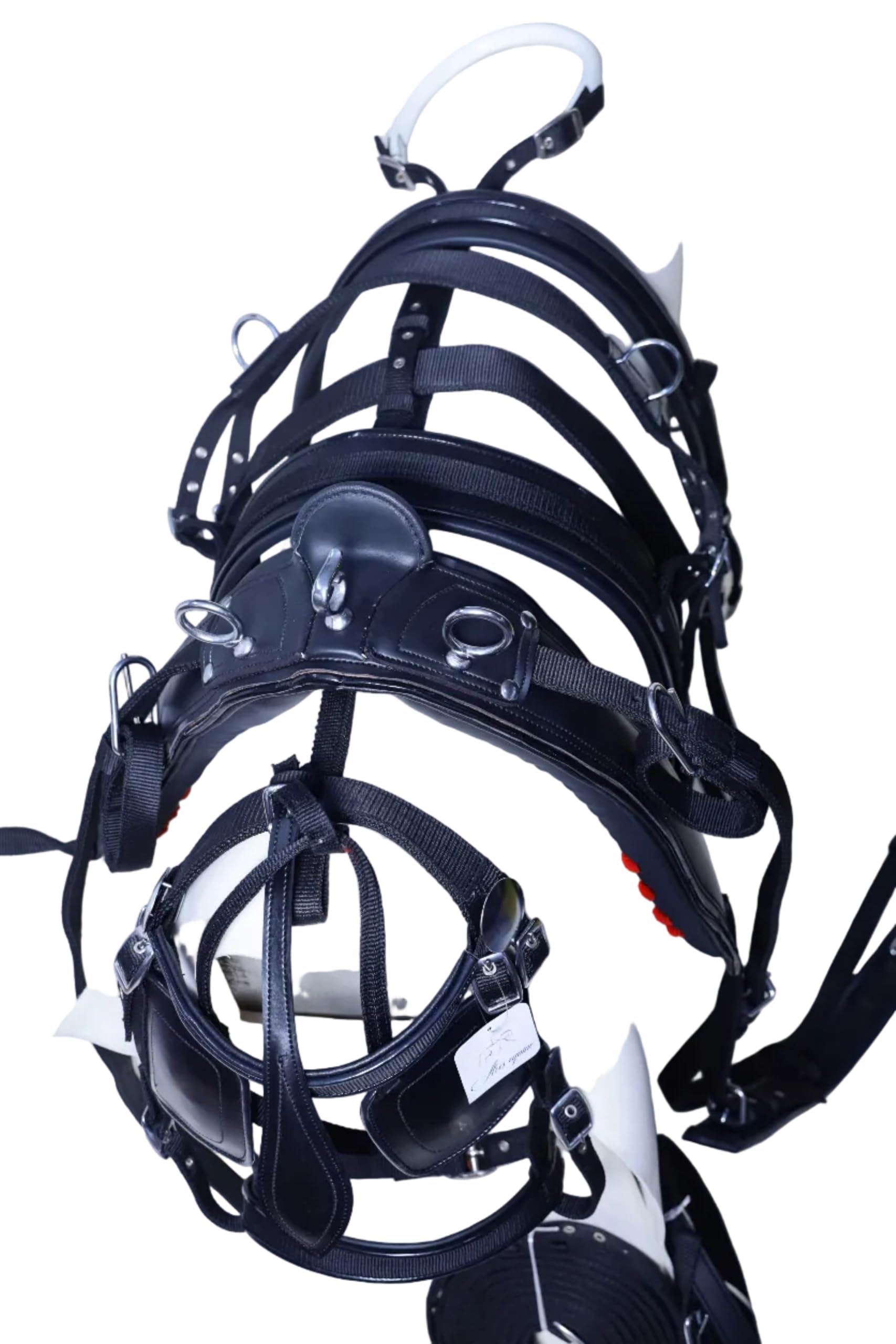 Harnais de conduite en nylon pour cheval Noir Taille complète
