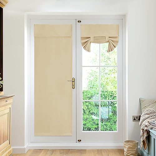 Miniatura 162 de RYB Home 2 paneles de cortinas de privacidad para puerta francesa, cortinas de oscurecimiento de habitación y cortinas con aislamiento térmico