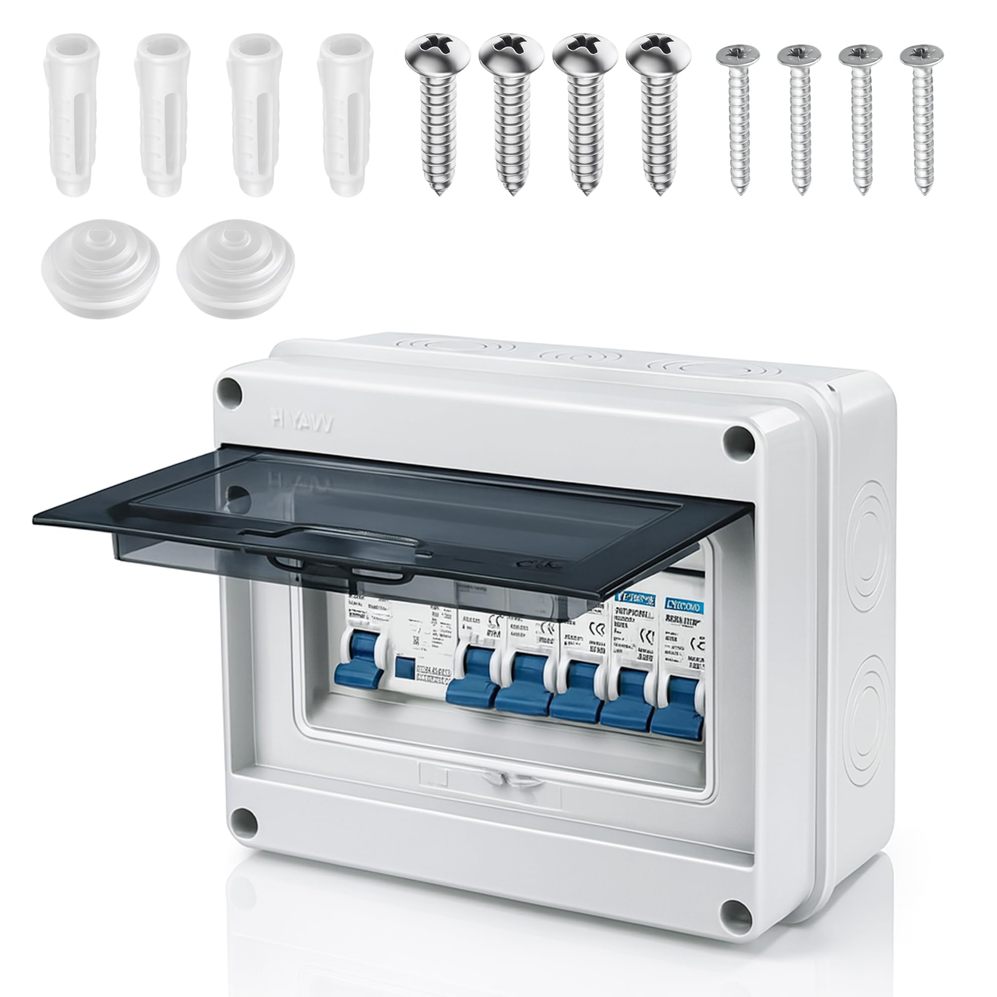 Consumer Unit Circuit Breaker 5 Way - IP65 Waterproof Garage Fuse Box