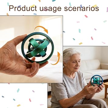 3D Printed Fidget Toys, 3D Printed Toys Fidgets Stress Toys Anxiety Relief Spinner Sphere with 360° Rotation, Stress Relief Cool Gadgets Desk Toy for Travel Home Use