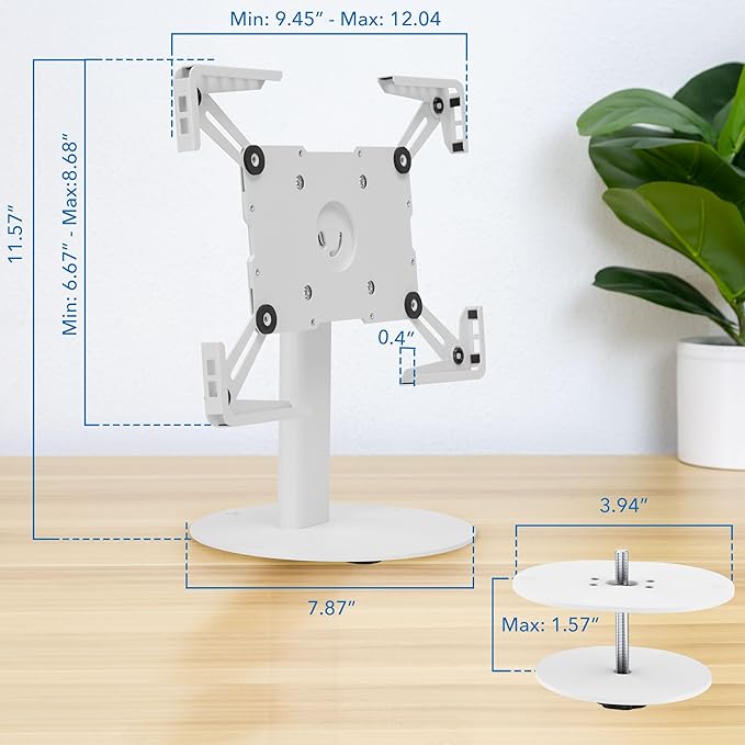 Soporte Universal para Tablet Mount-IT! con Inclinación y Antirrobo, Acero, Blanco miniatura 6