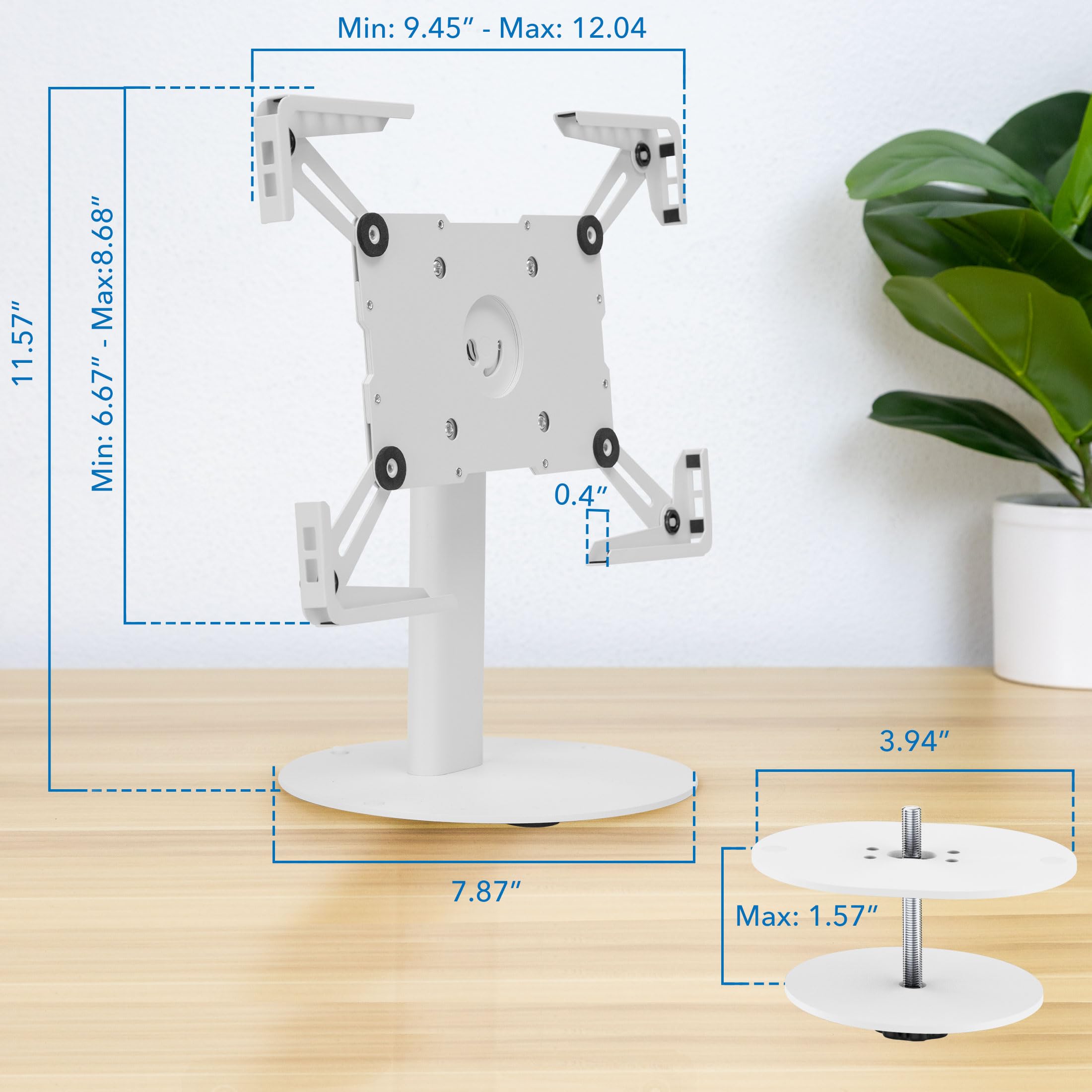 Mount-It! Soporte universal para tablet con inclinación, antirrobo, soporte para iPad POS, se adapta a tabletas de pantalla de 9.7 a 13 pulgadas, rotación de 90° para visualización vertical y