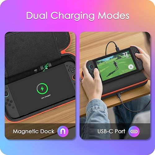 Miniatura 3 de VAWVVA Charging Case for Nintendo Switch 2 - Travel Carrying Bag with Built-in 20000mAh Battery, 35W Magnetic USB-C Output & Adjustable Shoulder