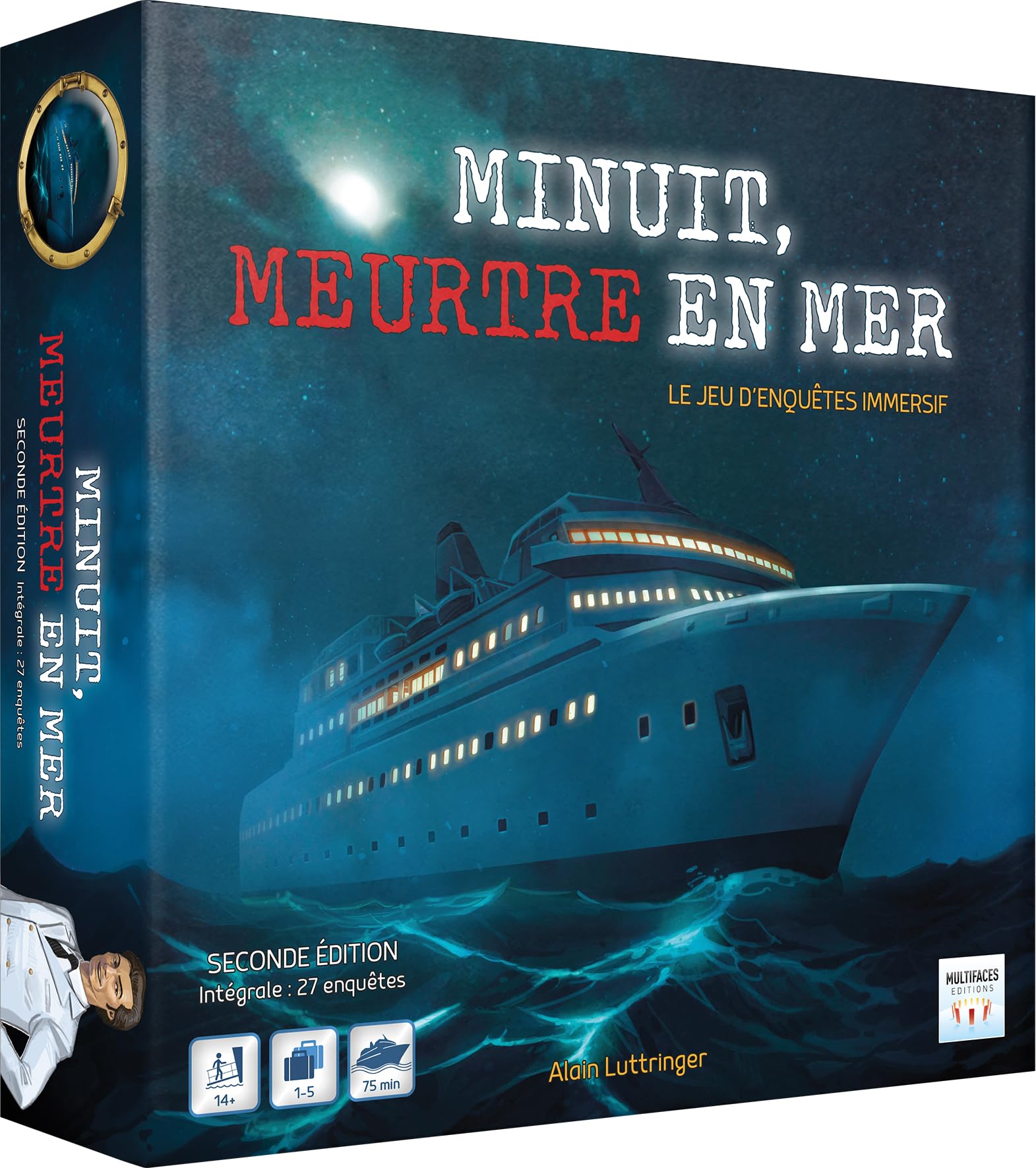 Asmodee - Mezzanotte, Omicidio in Mare 2nde Edizione - Multifaccia - Gioco investigativo sceneggiato - Cooperativo o Solo - Da 14 Anni - 1 a 6 Giocatori - 30 a 90 Min - Versione Italiana