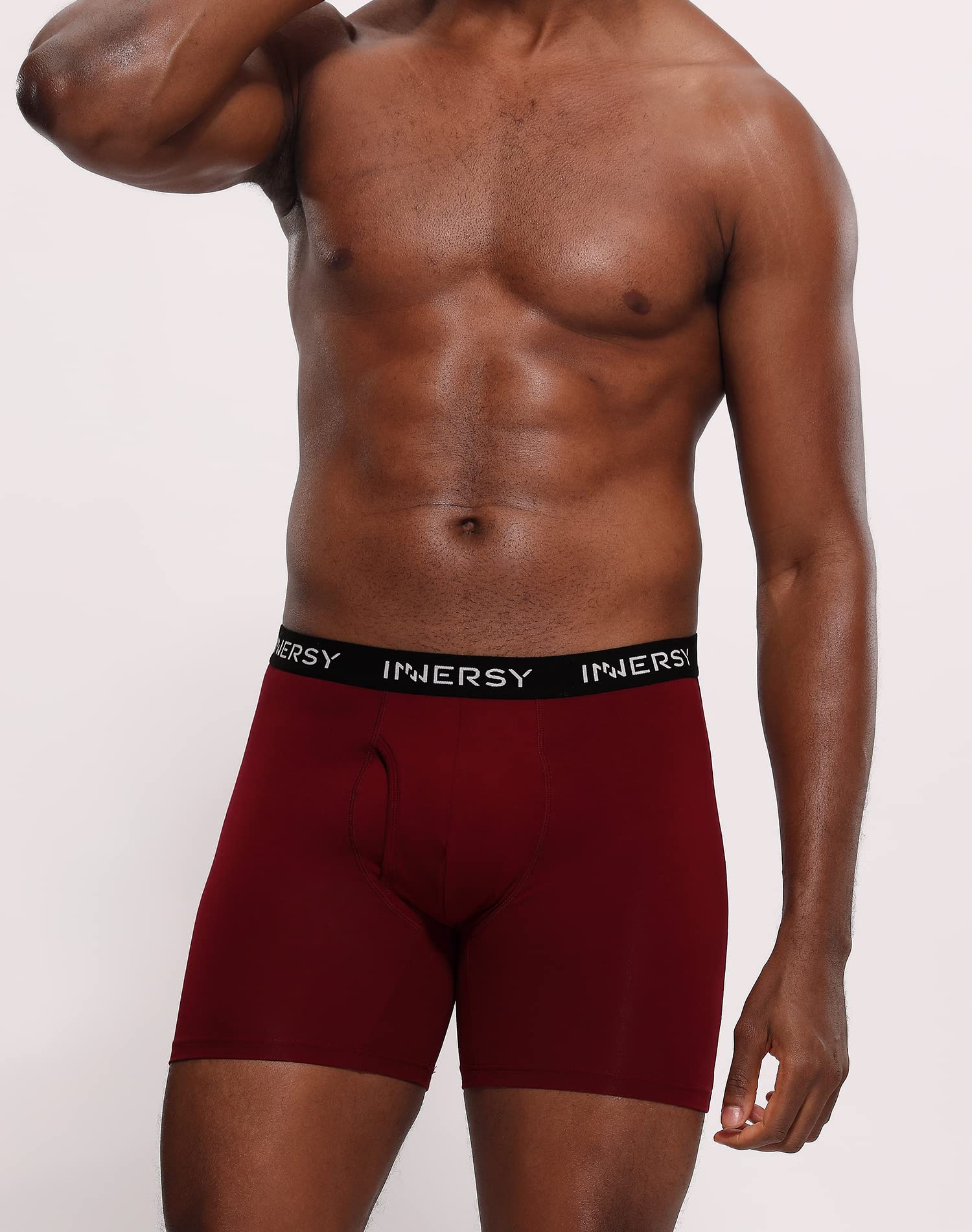 INNERSY Calzoncillos Hombre Boxer Algodón Elástico Ropa Interior Cómoda Boxers con Bragueta Pack de 4