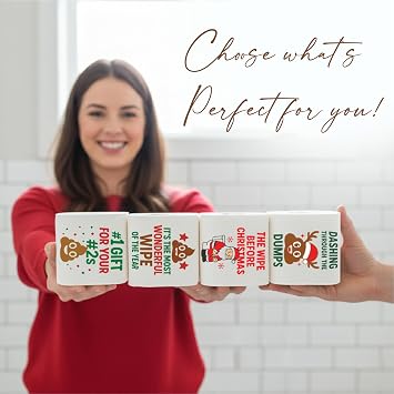 Christmas Toilet Paper Roll Pack of 4 with Gift Box Holiday Gag Gifts, Funny Christmas Gifts, Perfect for White Elephant and Holiday Parties - Novelty, Santa, Xmas, Grinch and Funny Toilet Paper