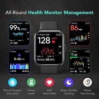 SKG Smart Watch for Men, Alexa & Call, 1.69 IP68, HR/SpO2, Pink, V7 Pro