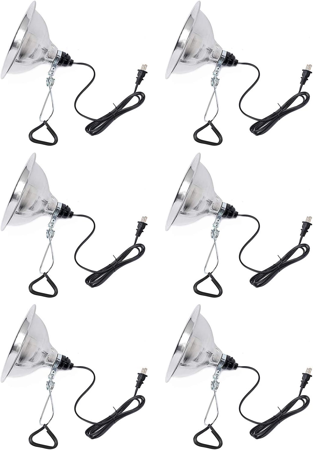 Simple Deluxe Clamp Lamp Light with 8.5 Inch Aluminum Reflector up to 150 Watt E26 Socket (no Bulb Included) 6 Feet 18/2 SPT-2 Cord, Silver, 1 Pack
