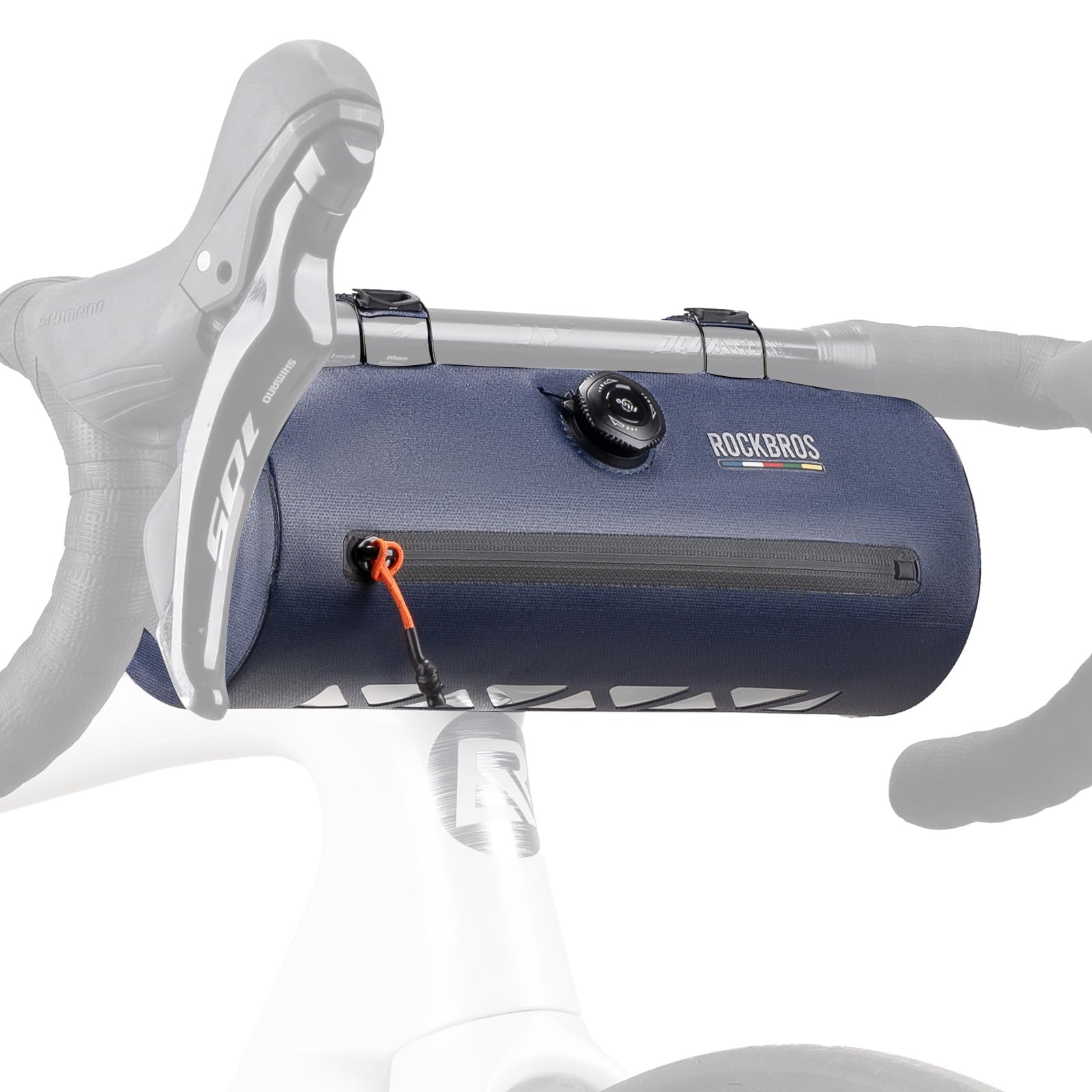 ROCKBROS Road to Sky Borsa Manubrio Bici Impermeabile, Borsello Anteriore Bicicletta, Borsa Tasca Laterale in Rete, Grande Capacità 2L, per MTB, City Bike, Bici da Corsa, Blu