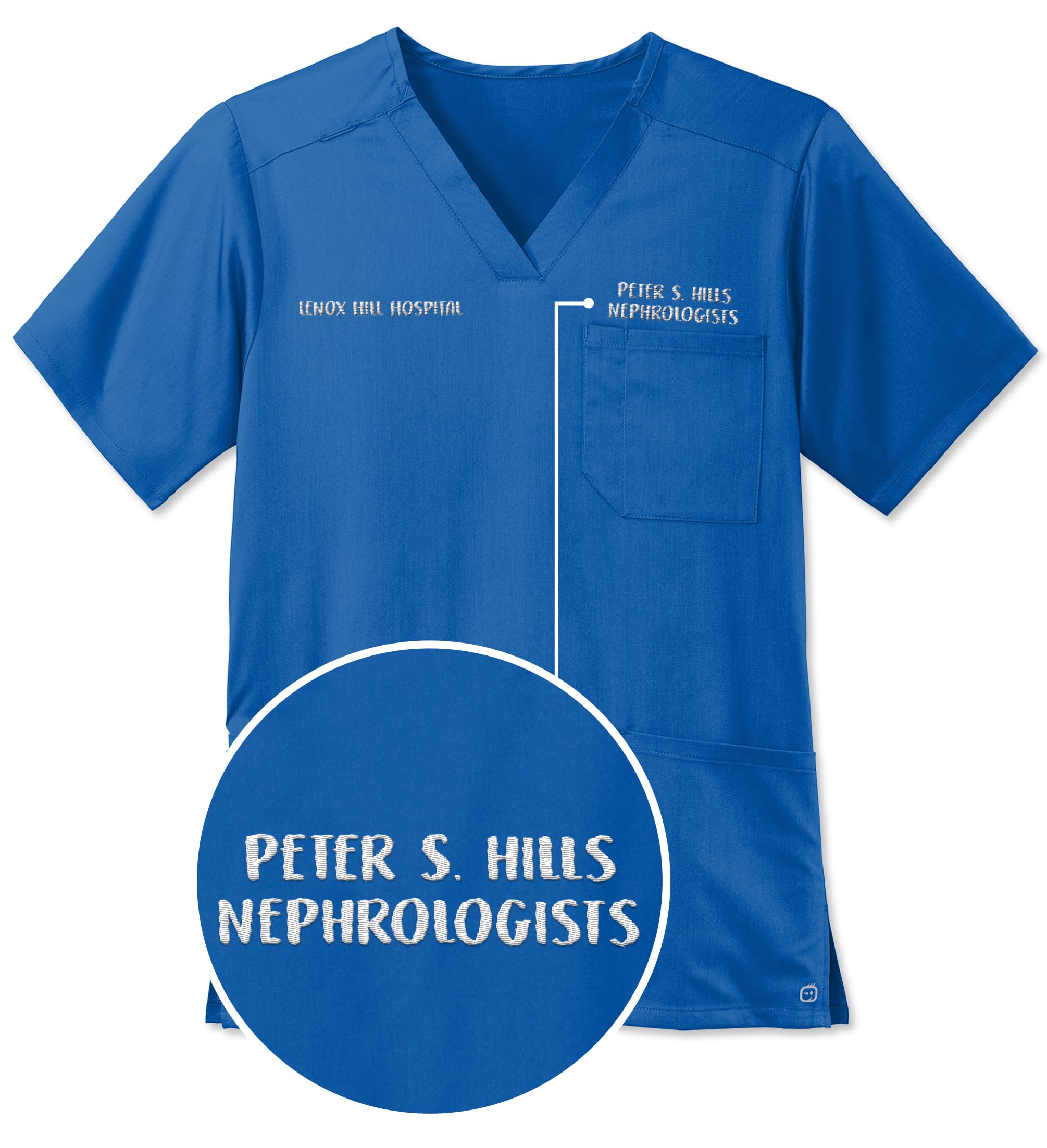 Custom Emroidered Scrub Top Add Your Embroidery Text Name Men's Premiere Flex V-Neck Scrub Shirt Royal