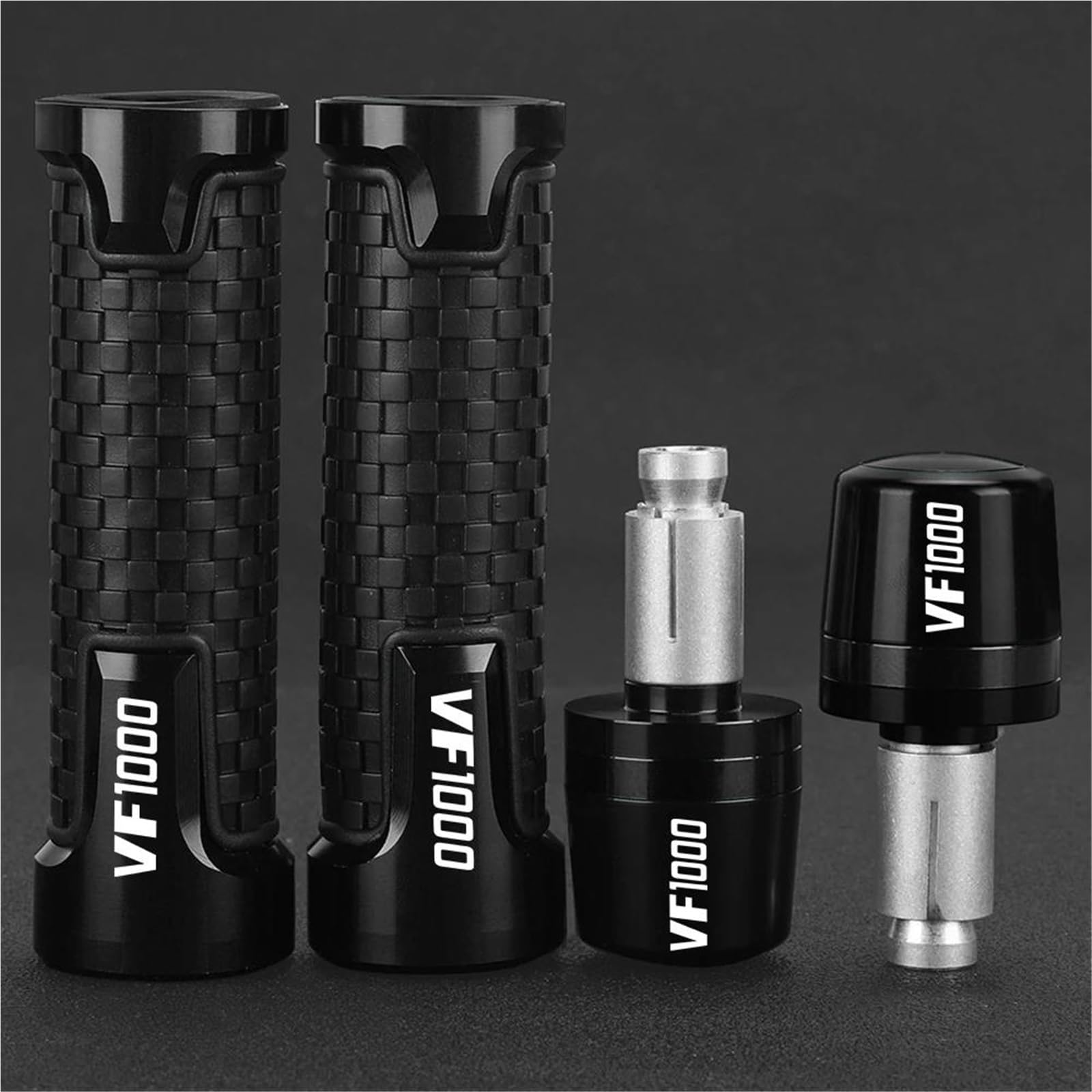 Accessori per moto Manopole Per Manubrio Moto In Alluminio CNC, Impugnatura In Gomma Per HONDA VF 1000 VF1000 VF-1000 1997 1998 1999 2000 2001 2002 2003 2004