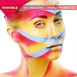 MEICOLY Yellow Face Body Paint,2.37Oz Large Tube Water Based Washable Body Paint,Yellow Face Paint for Halloween Lion Tiger Cosplay Makeup,Professional Face Painting for Adults Kids