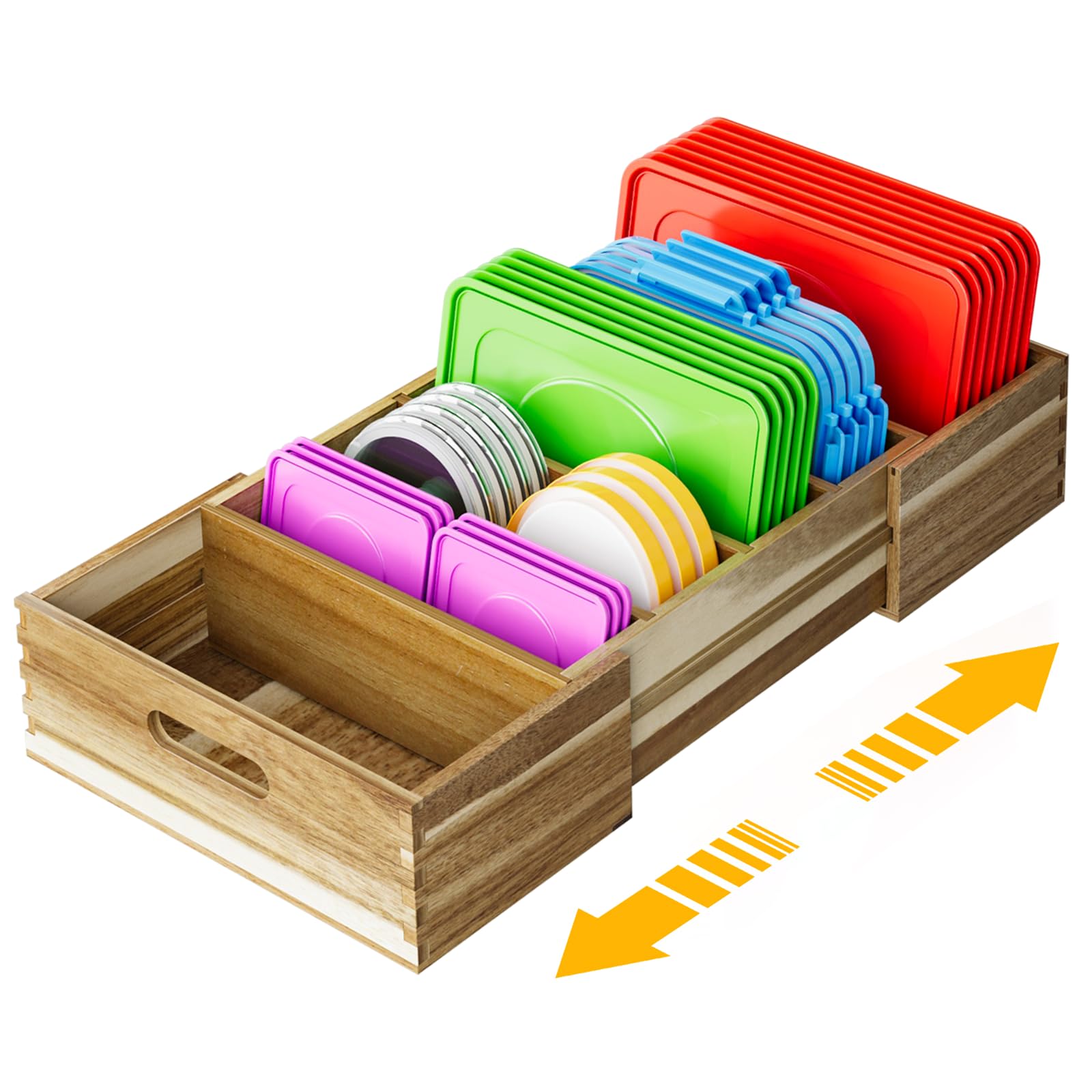 Expandable Lid Organizers Inside Cabinet