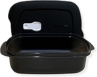 Vista 1 de Tupperware CrystalWave - Recipiente rectangular para microondas, 4 tazas, color negro