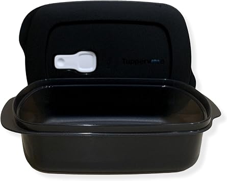 Tupperware CrystalWave Microwave Rectangle Container 4 Cups Black