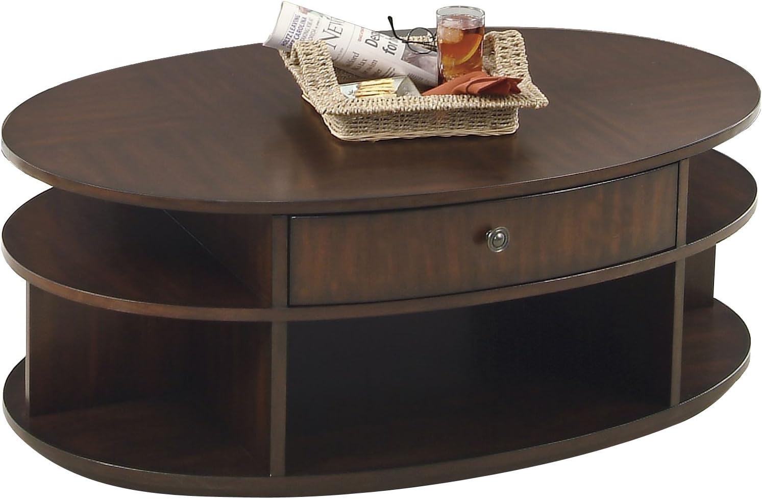 Amazon.com: Progressive Furniture Metropolitan Oval Castered Lift-Top ...