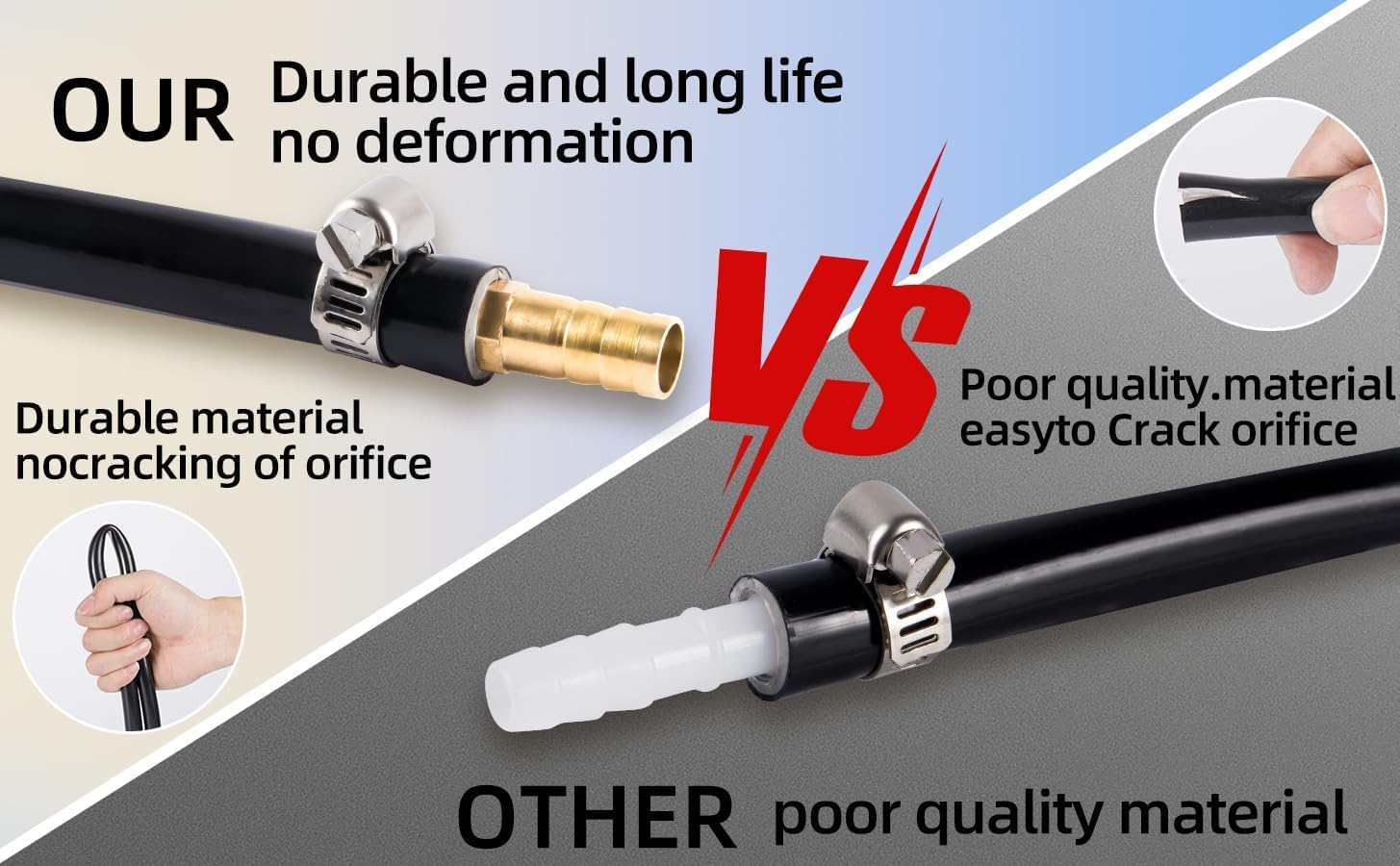 3/8 Inch Self Sinking Aeration Hose 100 Feet Weighted Pond Aerator Hose Kit 8 Stainless Steel Hose Clamps and 4 Menders Pond Aeration Tubing for Your Diffused Aeration System