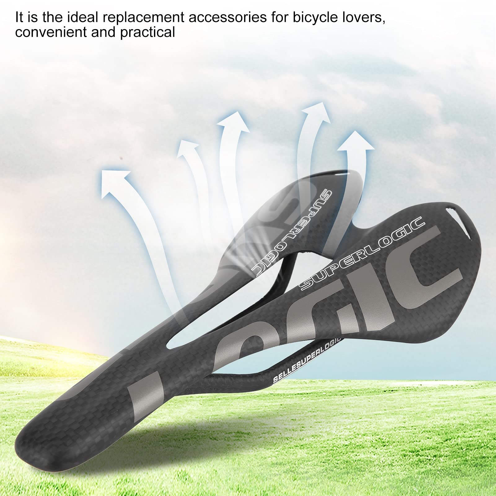 Mattes Kissen für Fahrrad-Carbon-Sattel – Rennrad-Sattelkissen aus Vollkarbonfaser – Ideales, Leichtes Ersatz-Fahrradkissen
