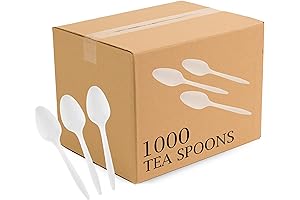 Plasticpro 1000-Count White Plastic Teaspoons Medium Weight Disposable Silverware Cutlery