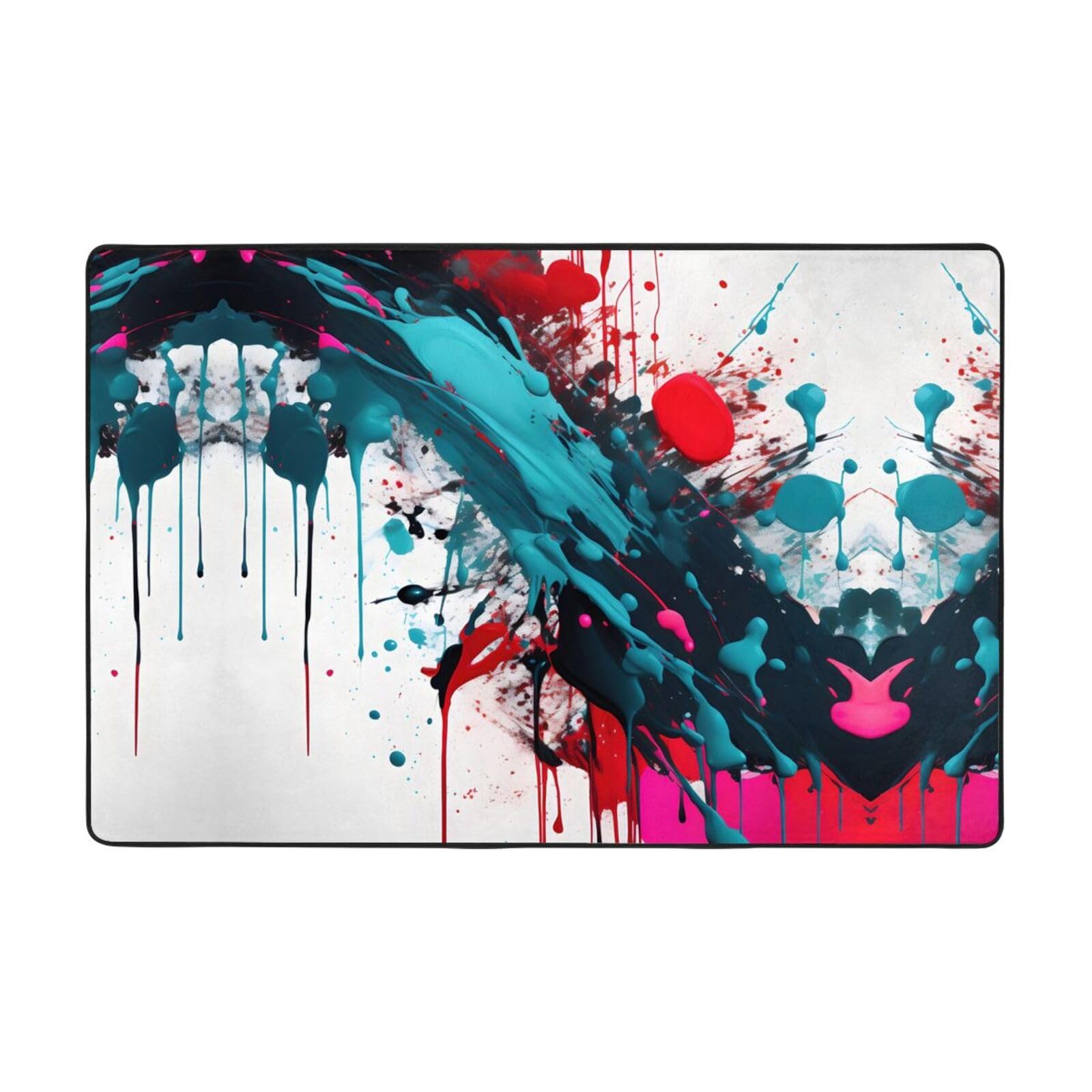 Tapis de zone d'impression abstrait coloré et doux pour salon